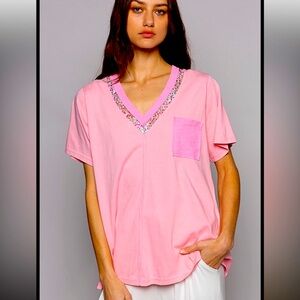 POL NEW PINK FLORAL TOP!